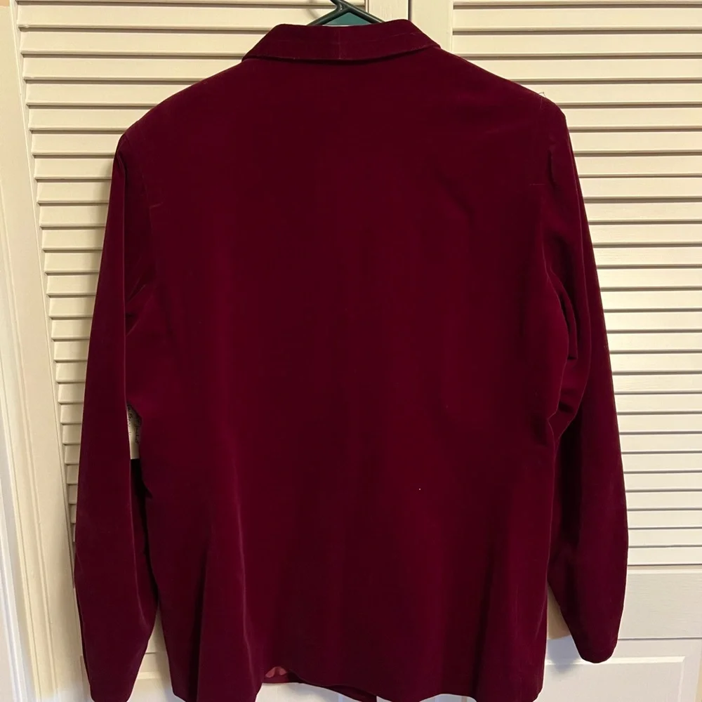 La Bonne Vie dark wine velvet blazer lined size 18 - Picture 4 of 9
